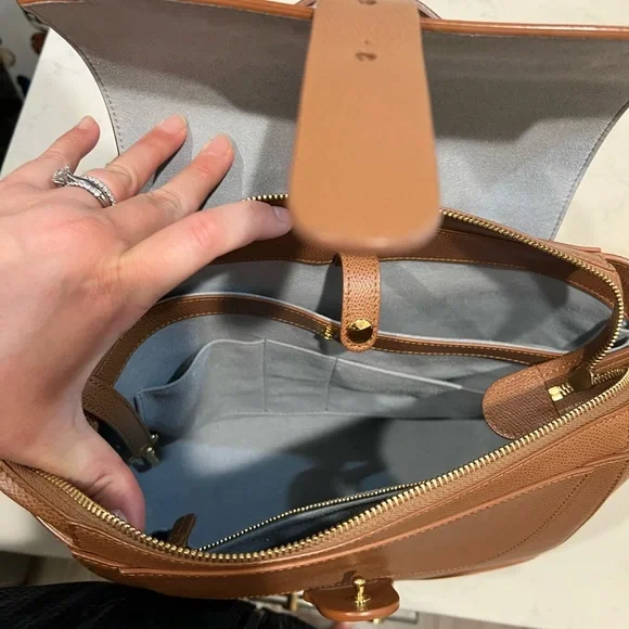 Like new! Senreve Brown Satchel with Structured Design - Picture 12 of 13